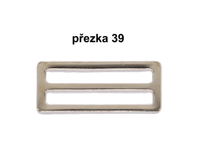 Přezka 39, spona kovová průvlečná, průvlek, průvlaková, posuvka