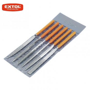 Pilníky jehlové diamantové Extol - sada 6 ks