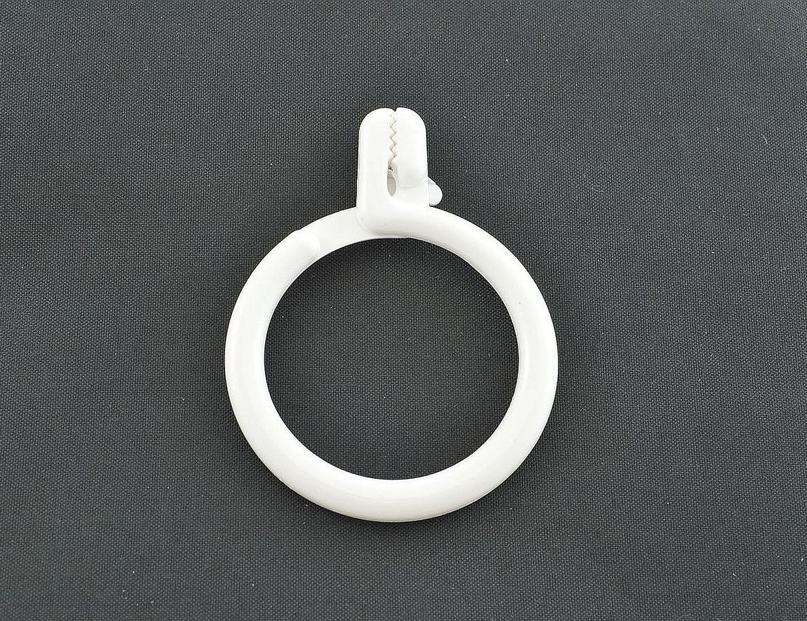 Kroužek na záclony se skřipcem 10 ks bílý