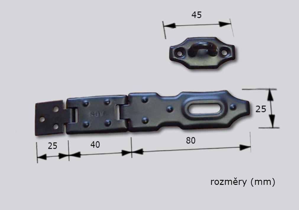 Petlice malá černá 280/12