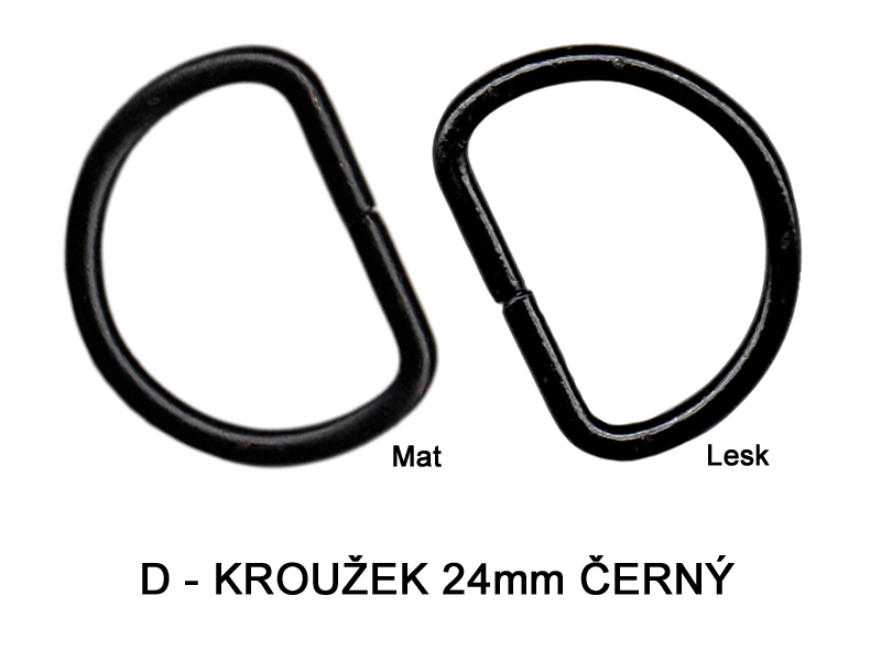 D kroužek černý 24mm - II.jakost
